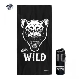 Suede gym towel with bag