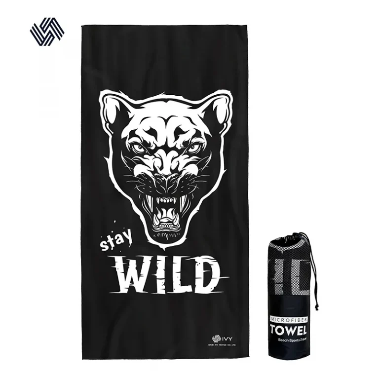 Suede gym towel with bag