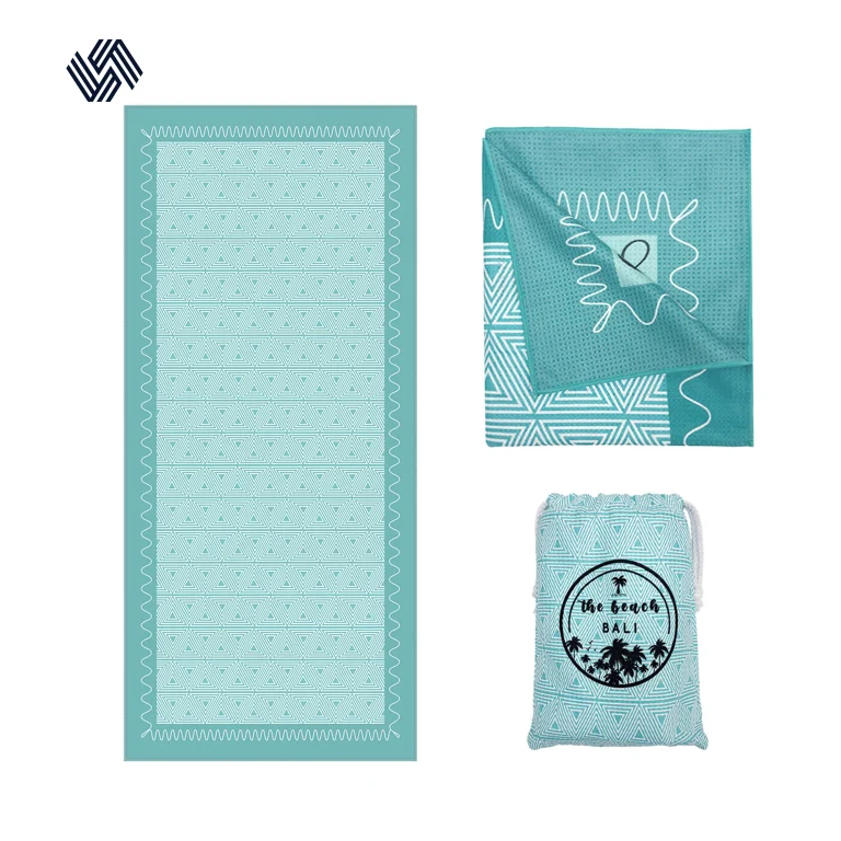Waffle beach towel with bag