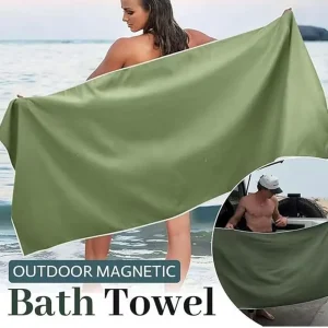 Beach towel with magnet