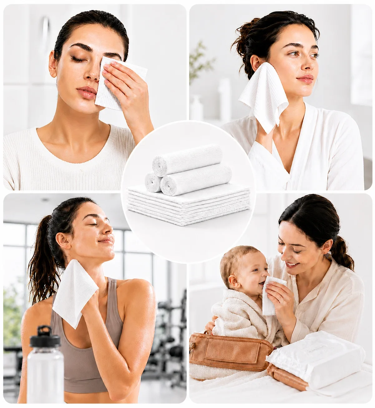 Disposable face towel uses for skincare, fitness and baby care